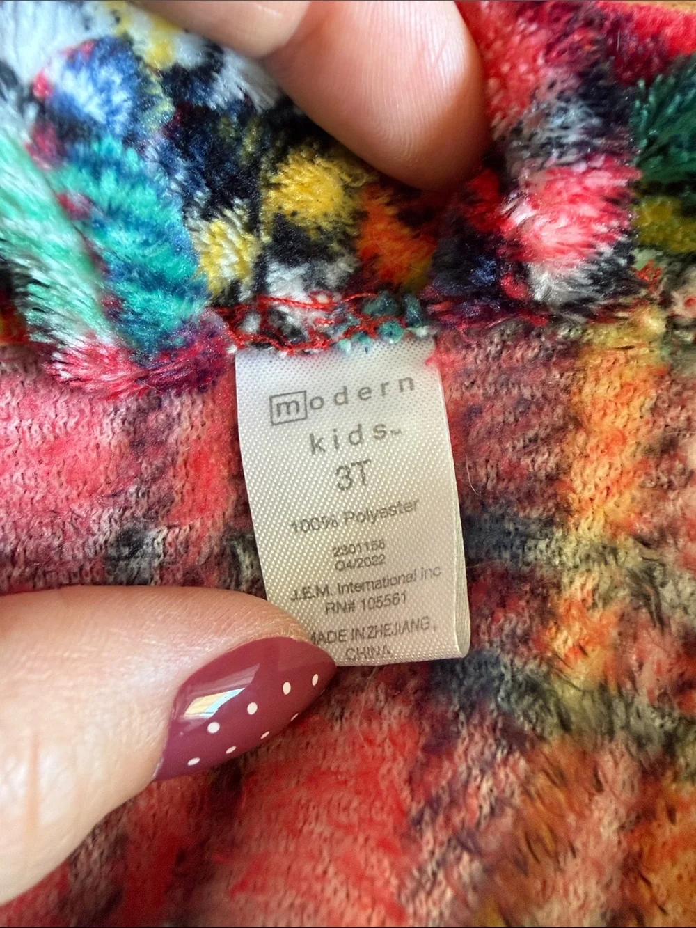 Red Plaid Kids' Fleece Robe with Hood and Pom Accents
